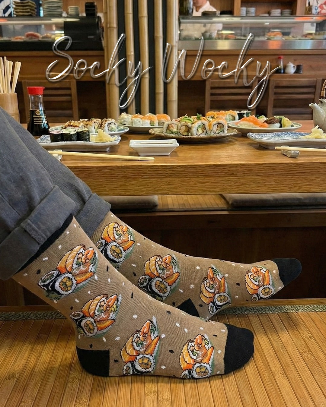 Calzini Sushi Marrone Serie Cibo Giapponese